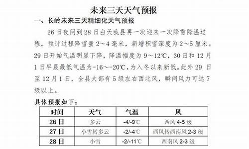 长岭天气预报未来三天_长岭天气预报15天查询结果